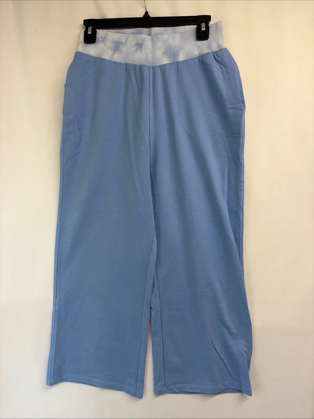 NWT Nanette Lepore Women’s Sz Medium Blue Wide Leg Stretch Sweatpants Loungewear